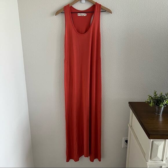 Fighting Eel Maxi Tank Dress Side Detailing Longline Stretchy Sharkbite Hem XS - Picture 1 of 16